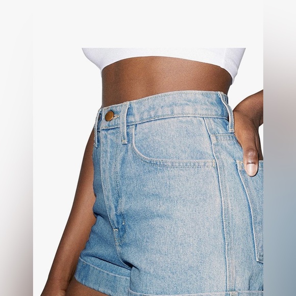 American Apparel High Rise Cuffed Denim Shorts - Picture 12 of 12